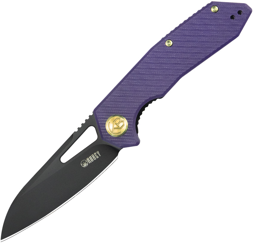 Kubey Vagrant Linerlock Pocket Knife Black Purple G10 - KUB291W