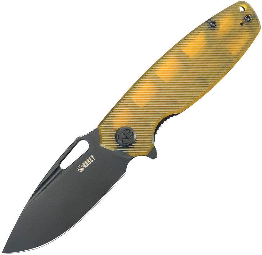 Kubey Tityus Linerlock Pocket Knife Blackwash Ultem - KUB322M