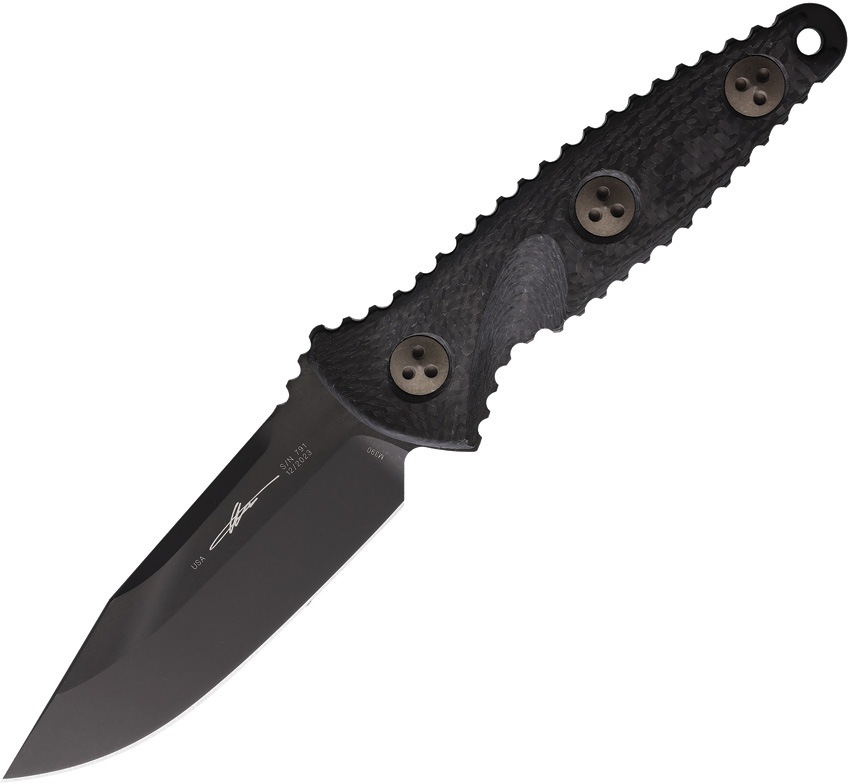 Microtech SOCOM Alpha Miniature Fixed Blade Knife S/E DLC Carbon Fiber - MCT113M1DLCCFS