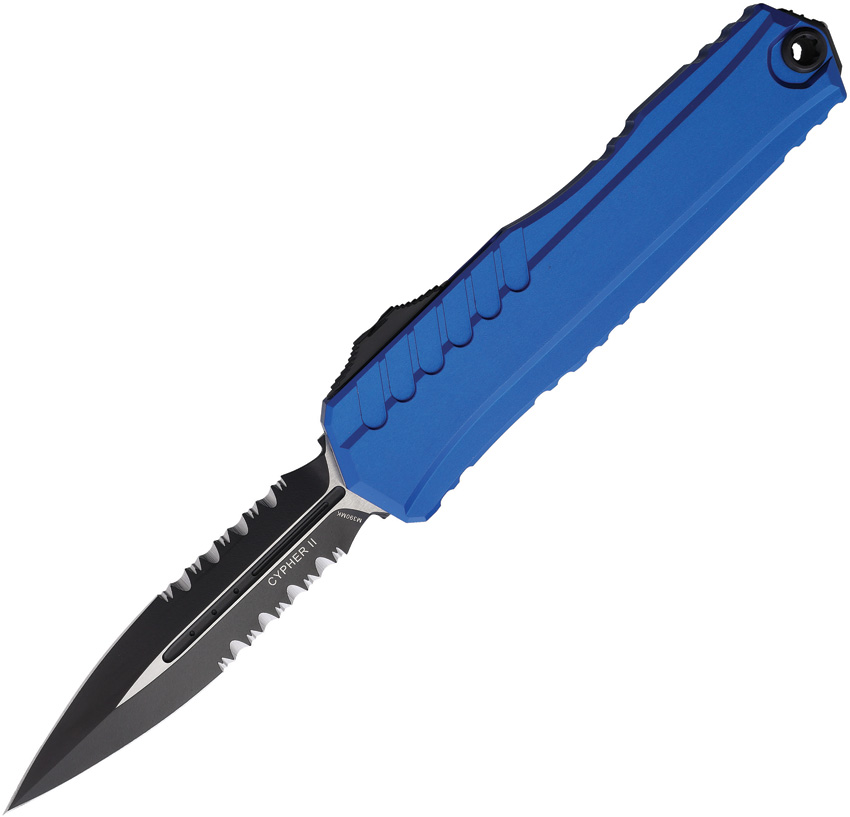 Microtech Automatic Pocket Knife Cypher II OTF Blue - MCT12422BL