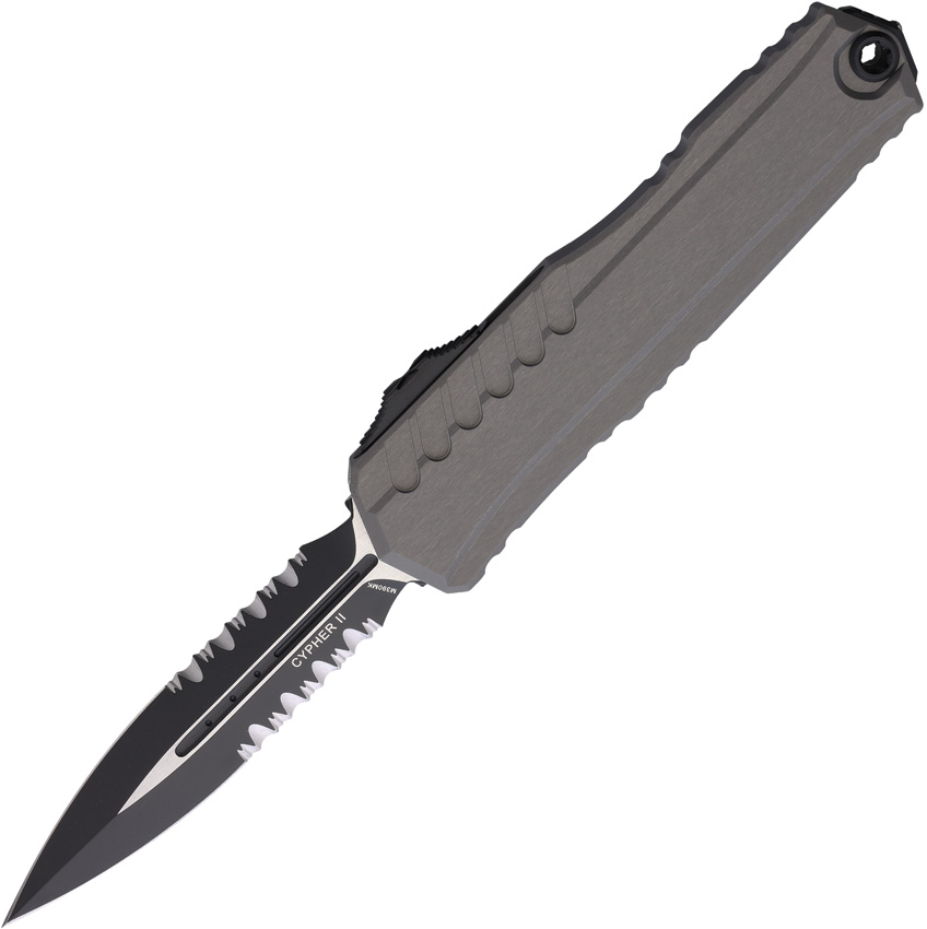 Microtech Automatic Pocket Knife Cypher II D/E OTF Gray - MCT12422NC