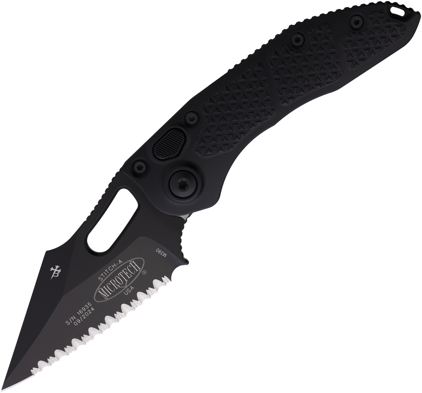 Microtech Automatic Button Lock Pocket Knife Stitch S/E Tactical FS - MCT1693T