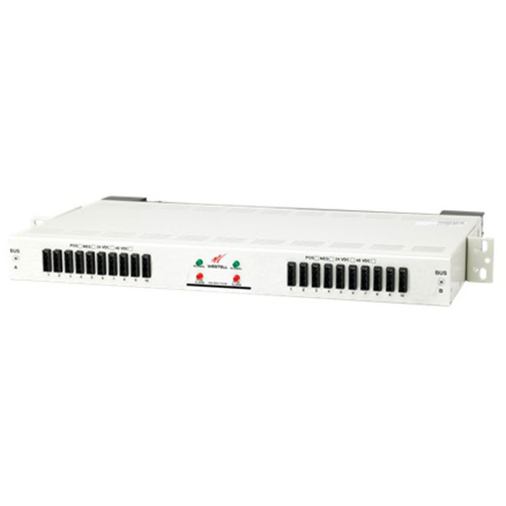 WESTELL NPGMT1107 20 Amp 10x10 Dual Bus GMT Fuse Panel.Voltage -/+24 or -/+48Vdc Typical.19" and 23" Racks for 1-1/4" Panel Spaces.Off White