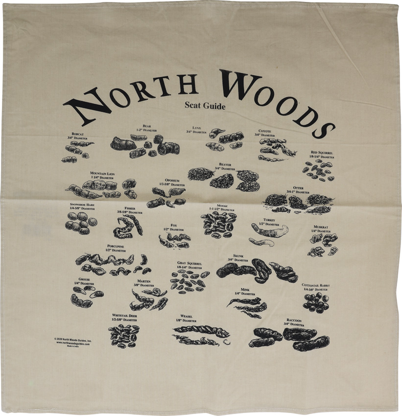 North Woods Field Guides Animal Scat Bandana Beige - NWG002ASBB