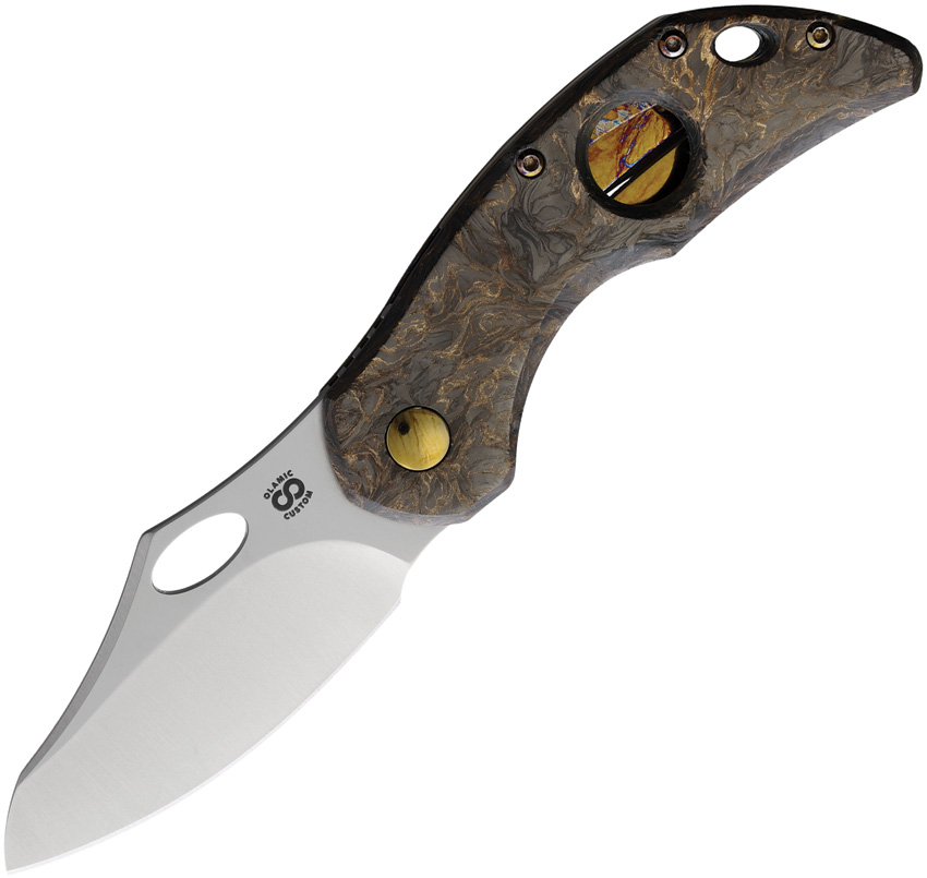 Olamic Cutlery Busker Framelock Pocket Knife Fat Carbon Magnacut - OL982