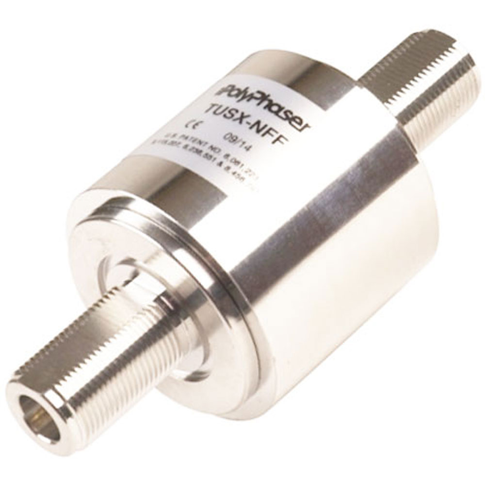 POLYPHASER TUSX-NFF 300-1400 Mhz Coaxial Protector.2.5kW RF Power.N Female on Antenna Side, N Female on Equipment Side