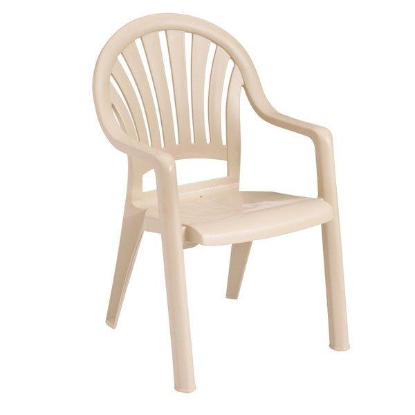 Grosfillex - Pacific Fanback Resin Chair, Sandstone
