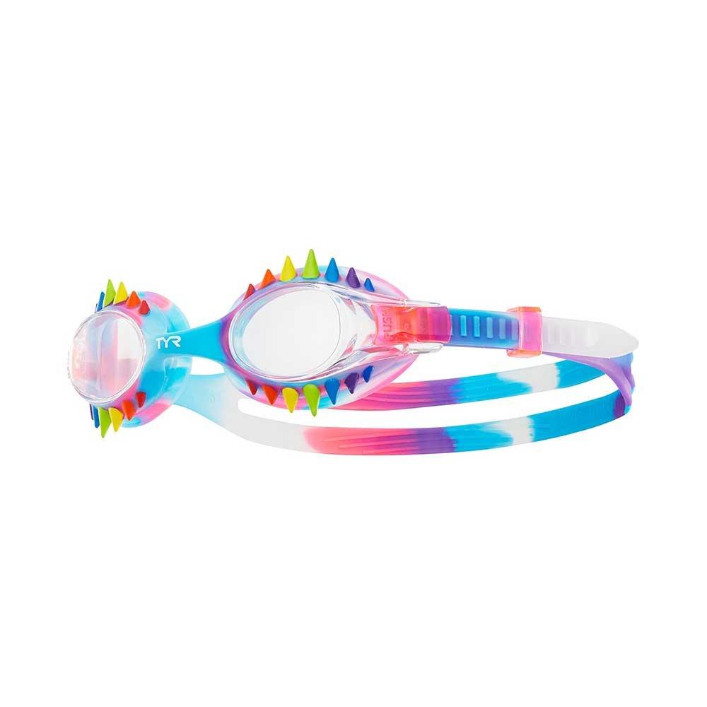 TYR - Swimple Tie Dye Spikes Kids Swim Goggles - Rainbow/Pink/Purple