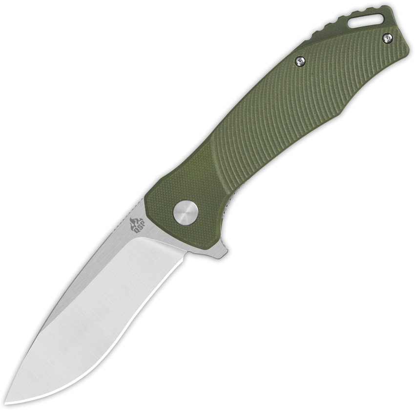 QSP Raven Linerlock Pocket Knife Green G10 - QS122B1