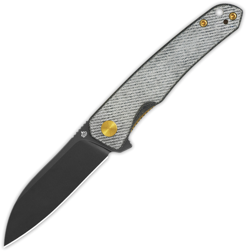 QSP Otter Linerlock Pocket Knife Black Denim Micarta - QS140F2
