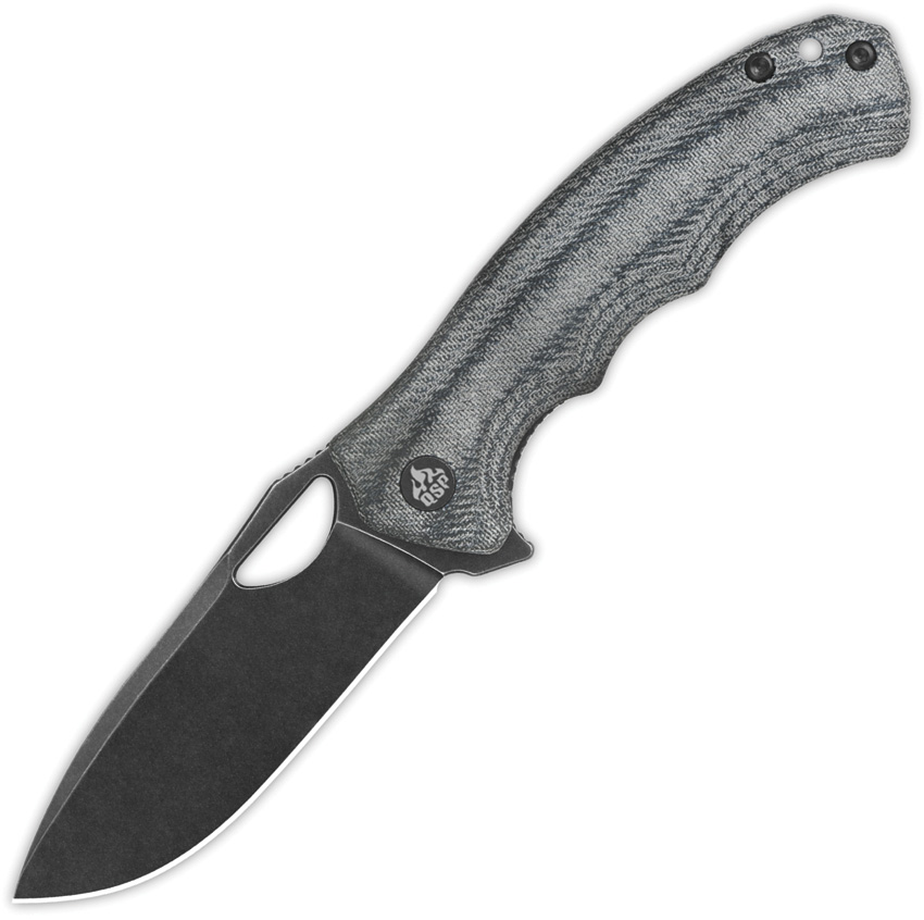 QSP Gorilla Linerlock Pocket Knife Black Denim Micarta - QS153B2