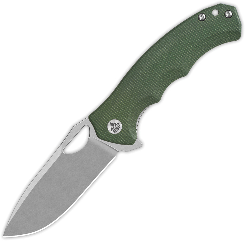 QSP Gorilla Linerlock Pocket Knife Green Micarta - QS153C1