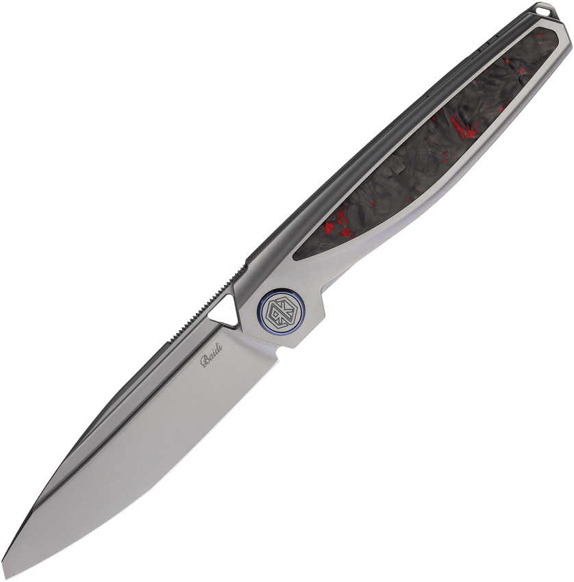Rike Knife Baidi T Linerlock Pocket Knife Red Carbon Fiber - RKBAIDITRCF