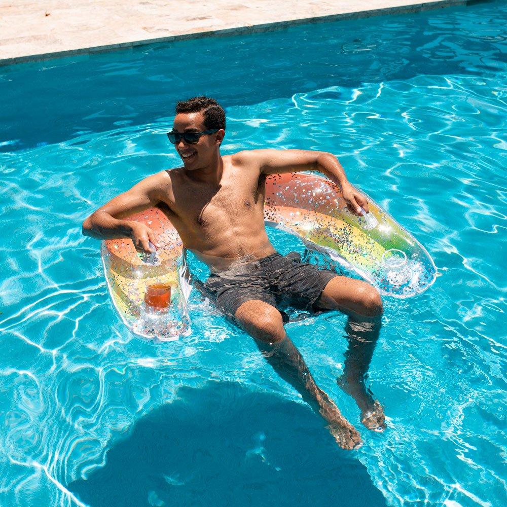 PoolCandy - Rainbow Collection Party Pack with Deluxe Sun Chair and Jumbo Pool Noodle