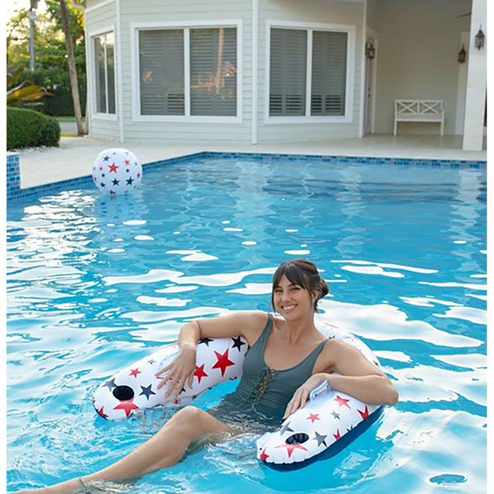 Pool Candy - Red, White, and Navy Blue 42 in Sun Chair