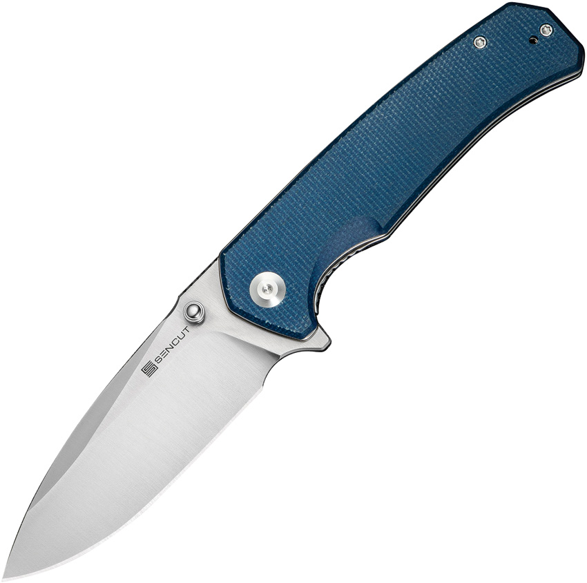 SENCUT Skarnax Linerlock Pocket Knife Blue Micarta - S240253