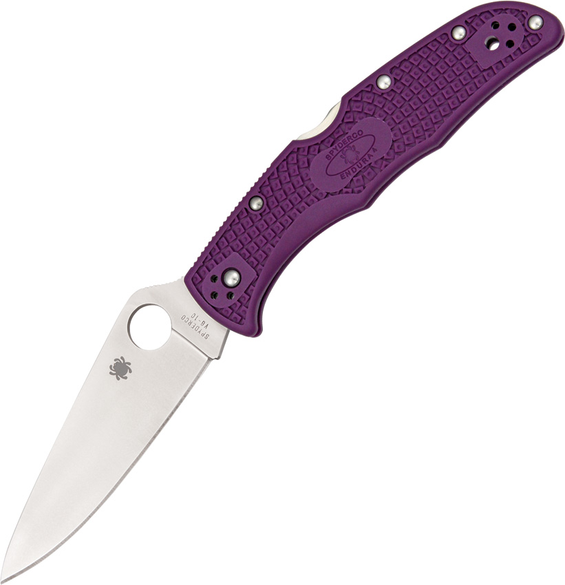 Spyderco Endura 4 Purple Lockback Pocket Knife - SC10FPPR