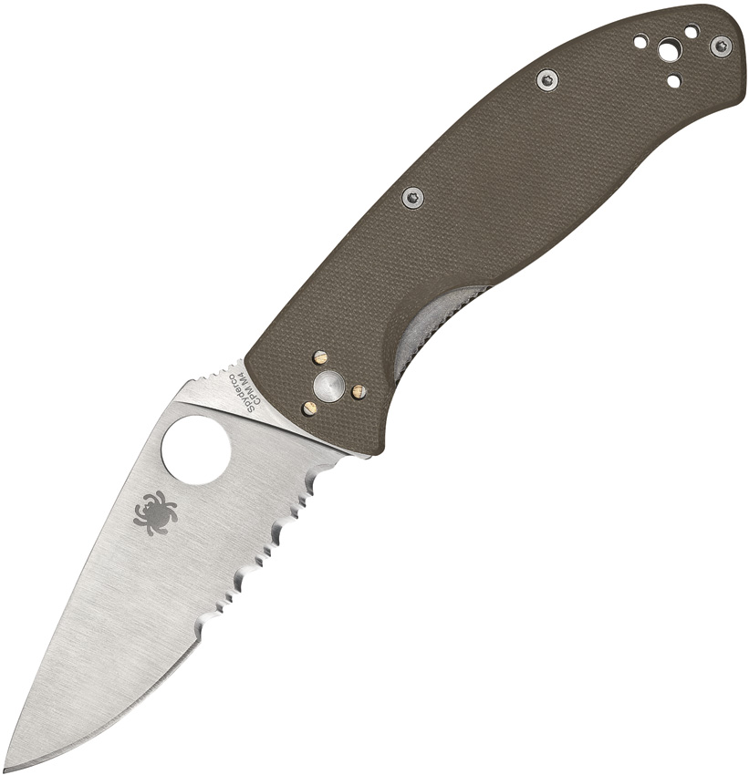 Spyderco Tenacious Linerlock Pocket Knife Brown G10 - SC122GBNM4PS