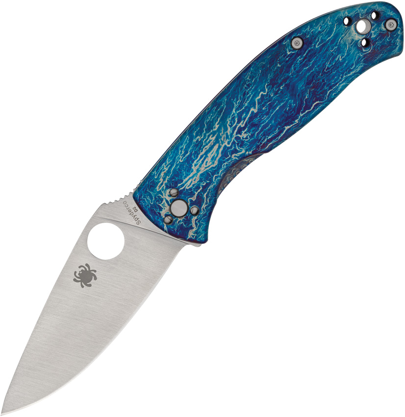 Spyderco Tenacious R.I.L. Framelock Pocket Knife Titanium Blue - SC122TIBLD2P