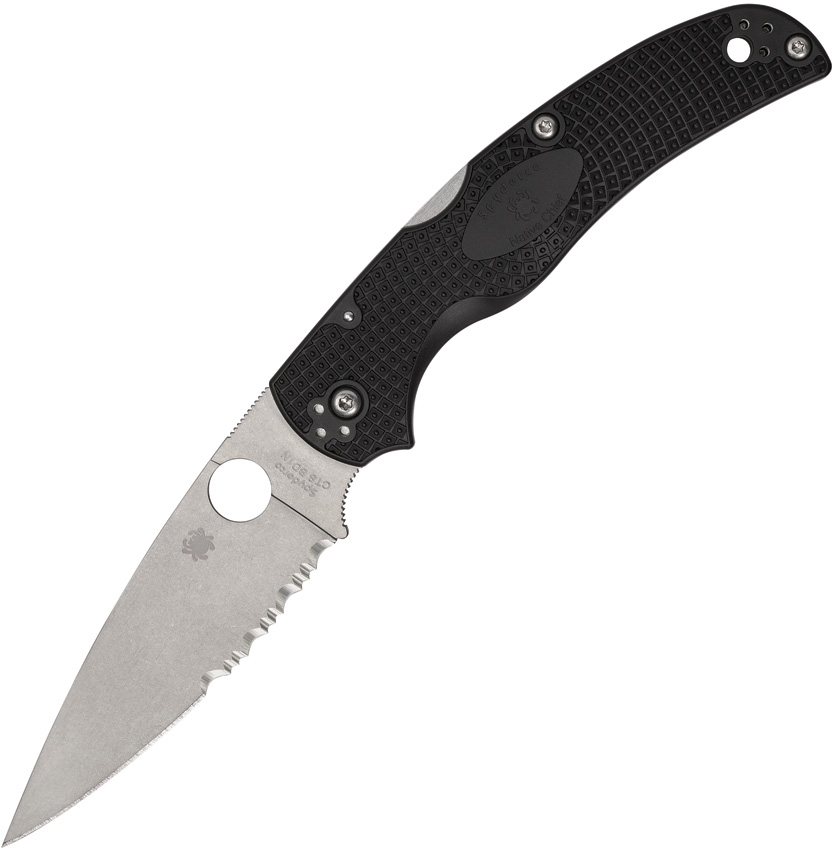 Spyderco Native Chief Lockback Pocket Knife Serrated - SC244PSBK