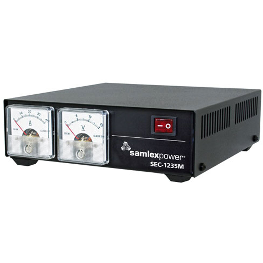 Samlex SEC-1235M 12 VDC Output Table Top Power Supply, with Meter