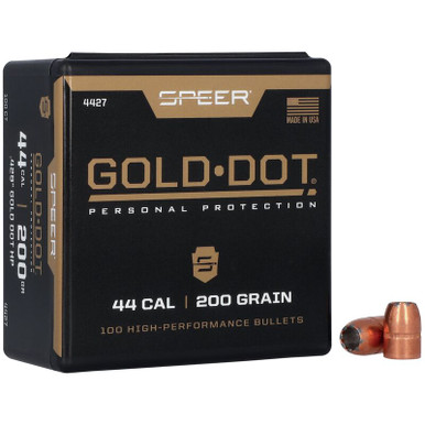 Speer Gold Dot Handgun 4427 .44 Cal 200 gr Hollow Point Bullets-100cnt