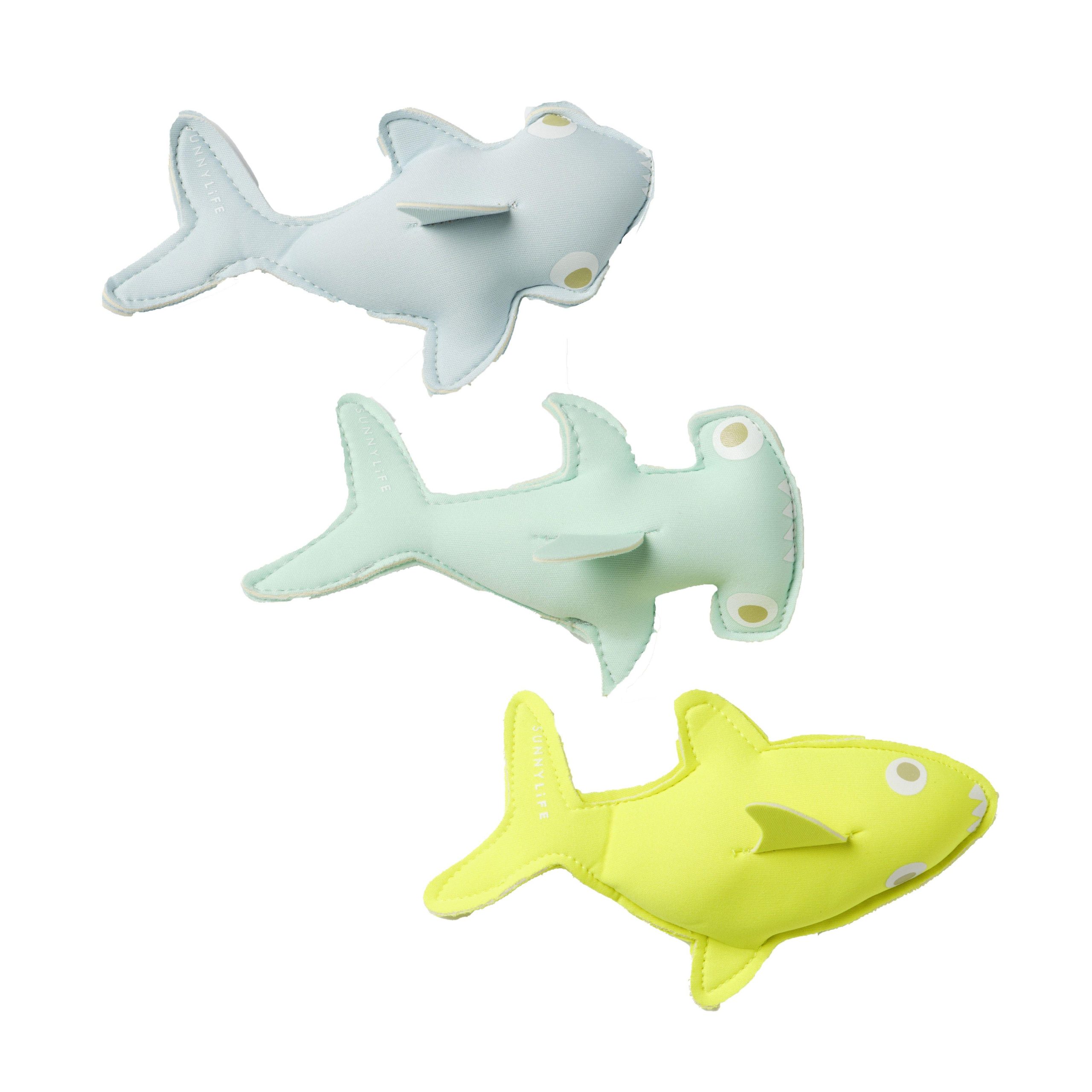 SUNNYLiFE - Salty the Shark Dive Buddies Aqua Neon Yellow Set of 3