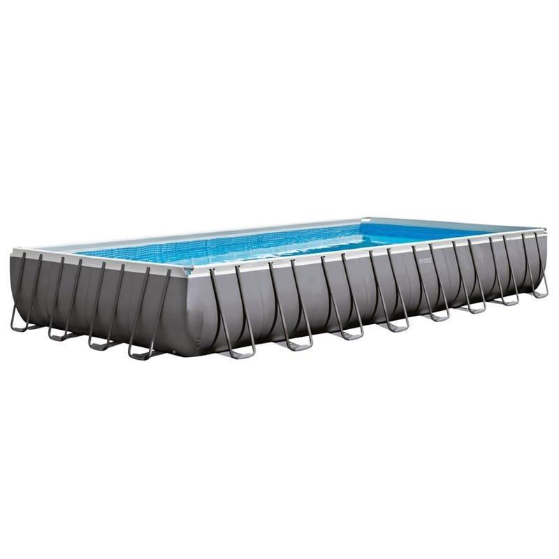 Intex - Ultra Frame 16' x 32' Rectangle Metal Frame Above Ground Pool Package
