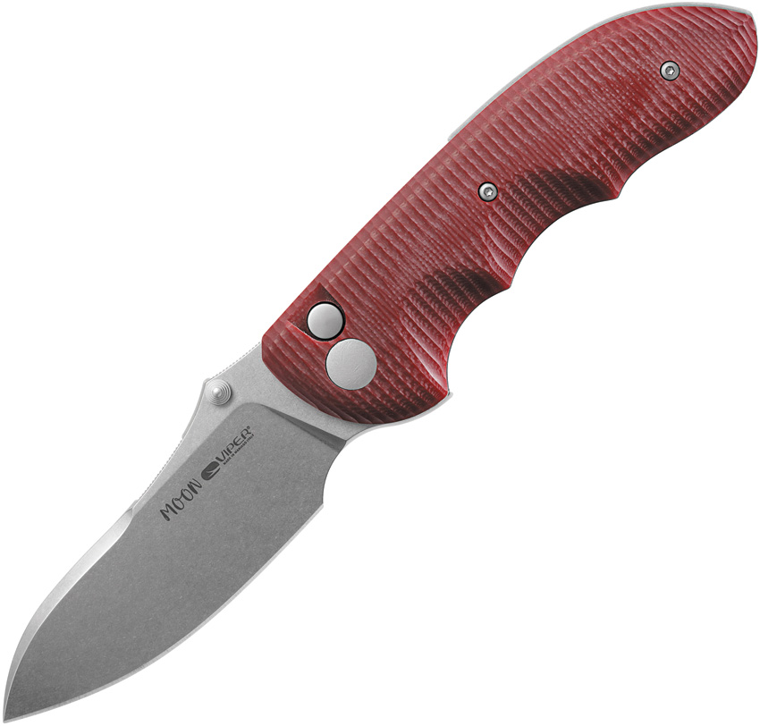 Viper Moon Button Lock Pocket Knife Red G10 - V6010GR