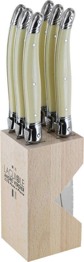 Andre Verdier Laguiole Steak Knife Set White - VER706IBBP