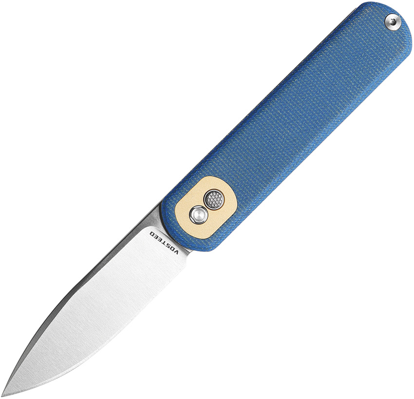 Vosteed Corgi Trek Lock Pocket Knife Blue Micarta - VOSCGVTML