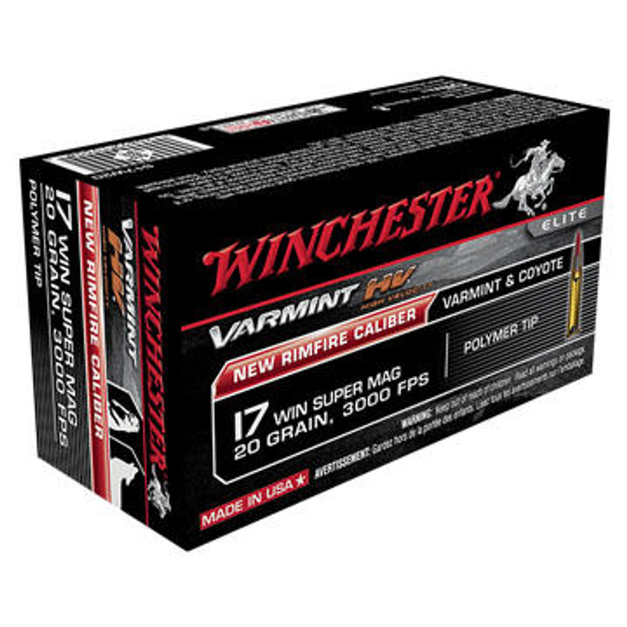 Winchester Varmint HV 17 WSM 20 Grain Polymer Tip Ammo (50)