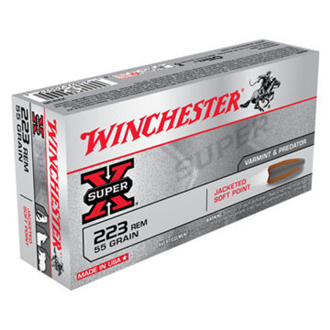 Winchester Super-X 223 Rem 55 Grain Pointed Soft Point Rifle Ammo (20)