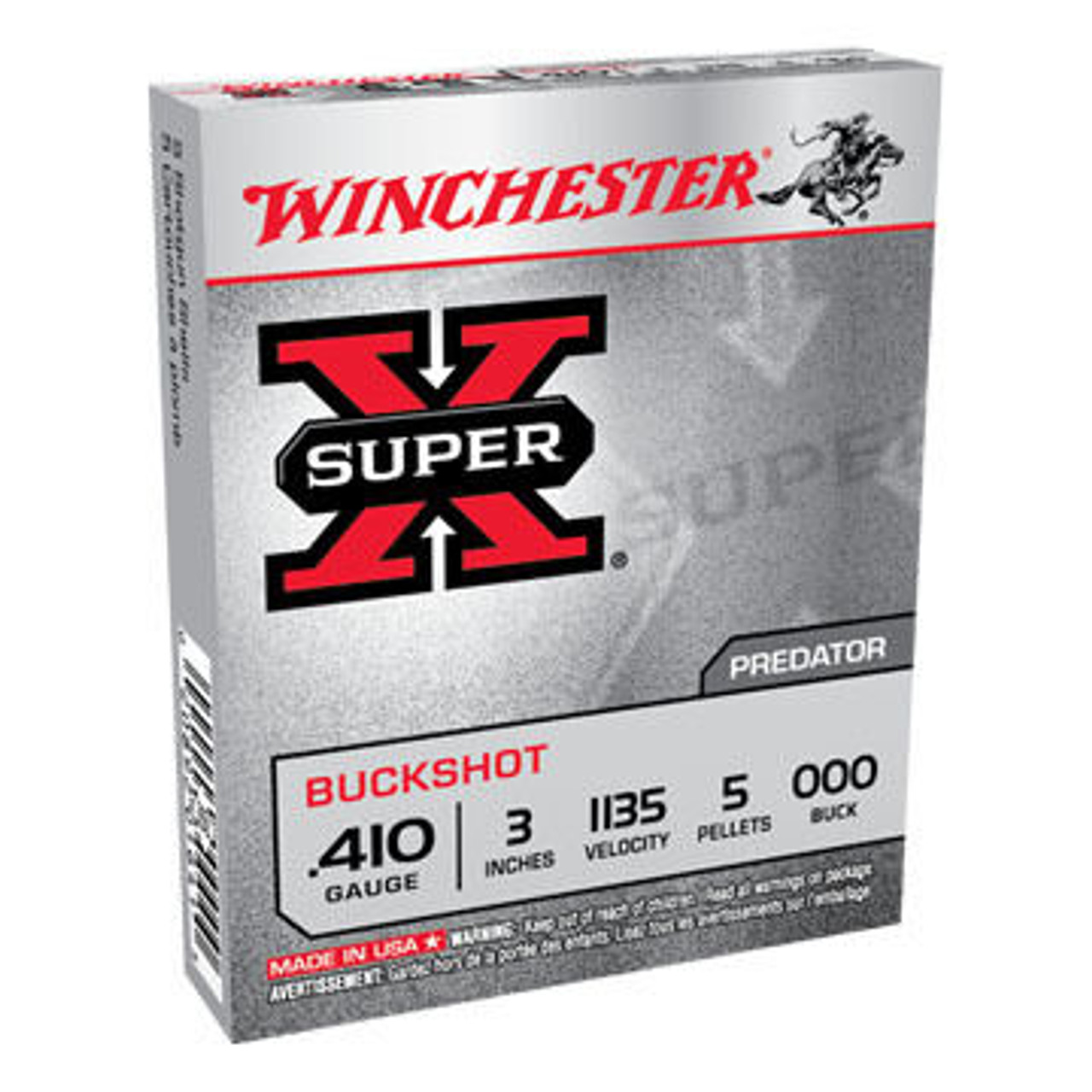 Winchester Super-X 410 GA 3" 5 Pellet #000 Buckshot Ammo (5)