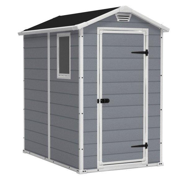 Keter - Manor 4x6 Resin Storage Shed, Grey/White