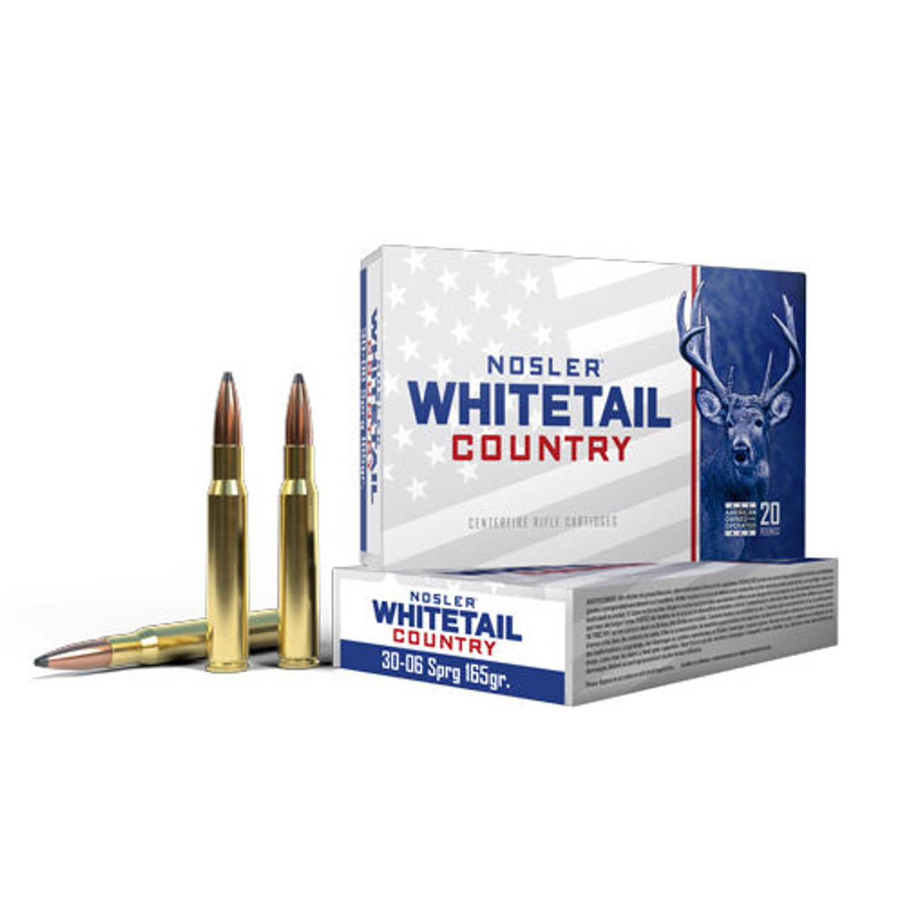 Nosler Whitetail Country 30-06 Springfield 165 Grain Solid Base Ammo (20)
