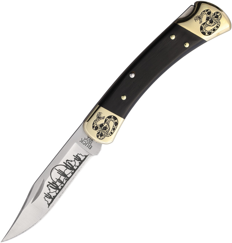 Yellowhorse Custom Buck 110 Lockback Pocket Knife Rattlesnake - YH451