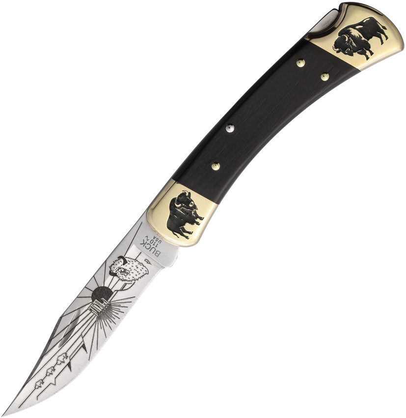 Yellowhorse Custom Buck 110 Lockback Pocket Knife Buffalo - YH455