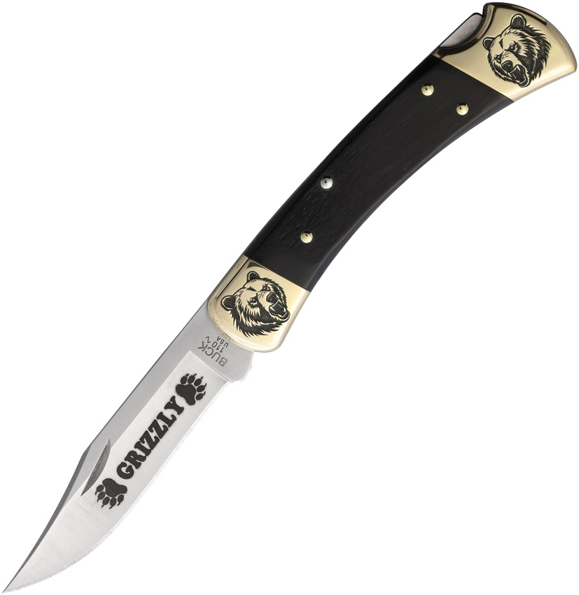 Yellowhorse Custom Buck 110 Lockback Pocket Knife Bear - YH456