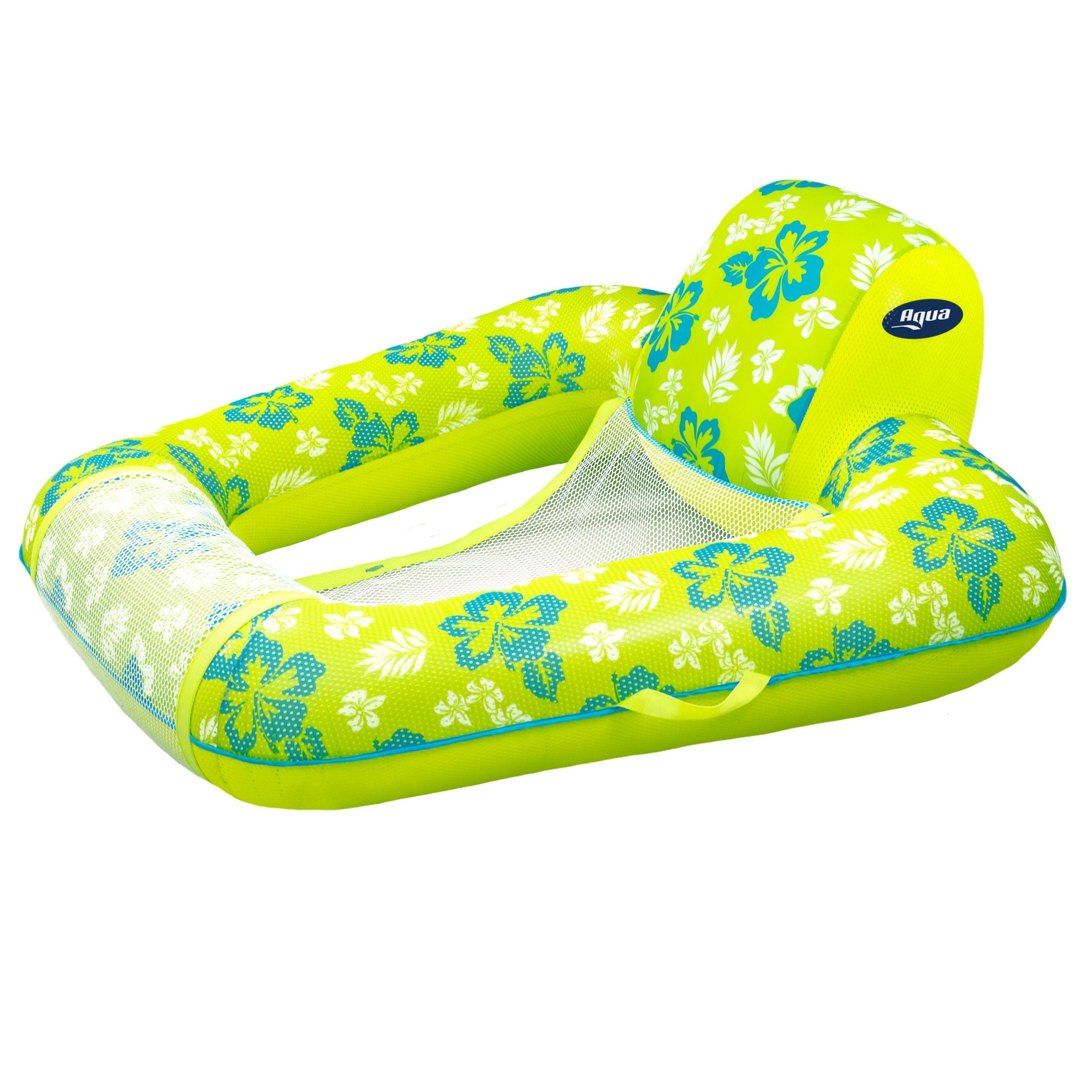 Aqua Leisure - Zero Gravity Pool Float Chair, Lime Hibiscus