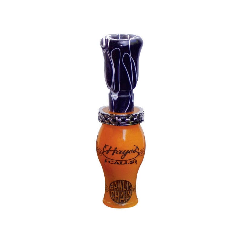 Hayes Calls Bawlin Chain Duck Call Orange-Black Swirl