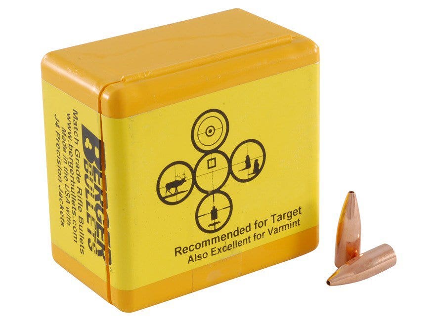 Berger Target Bullet 22 Cal 55 Gr FB 100/Box