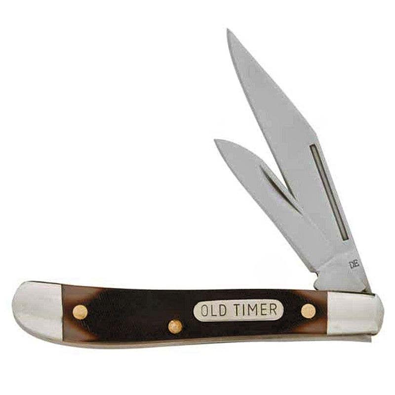 Schrade Old Timer Middleman Jack Pocket Knife 3.31" Black/Brown