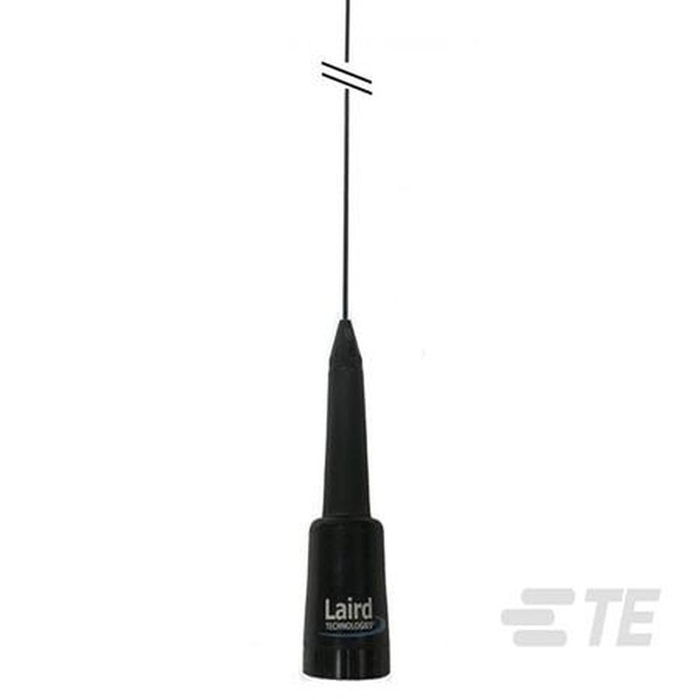 LAIRD BB132R 132 - 525 Mhz Elastomer Spring Mobile Coil Antenna, Tunable Black.Unity Gain.Body: EPDM Rubber / Ferrule: Chome Plated Brass / Base Od: