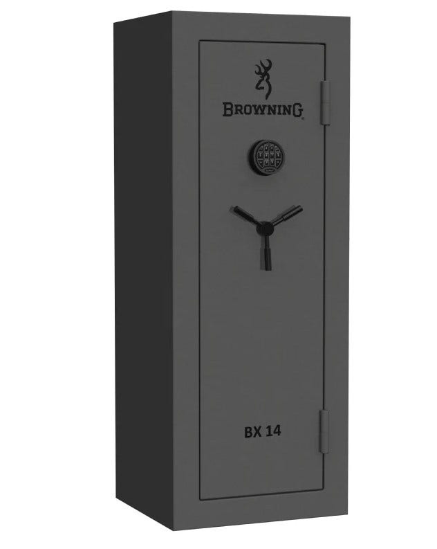 Browning BX Series 14 Capacity Gun Safe Fire Rated 45 Min at 1200° Charcoal Matte Black Elock BX14
