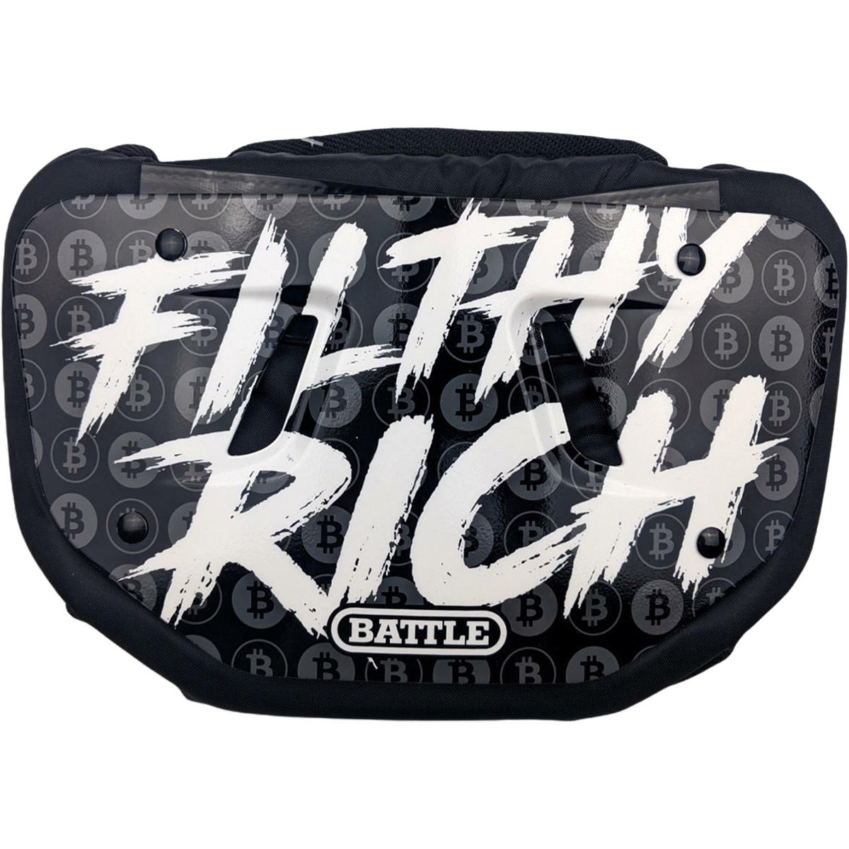 Battle Sports Filthy Rich Chrome Football Back Plate - Black/White