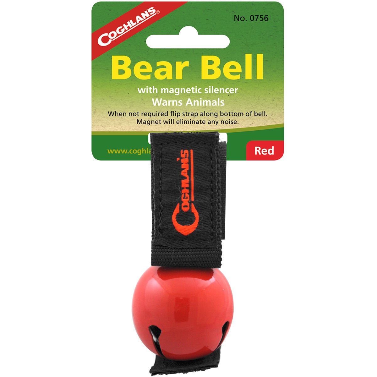 Coghlan's Bear Bell w/ Magnetic Silencer & Carry Strap, Hiking & Camping Safety