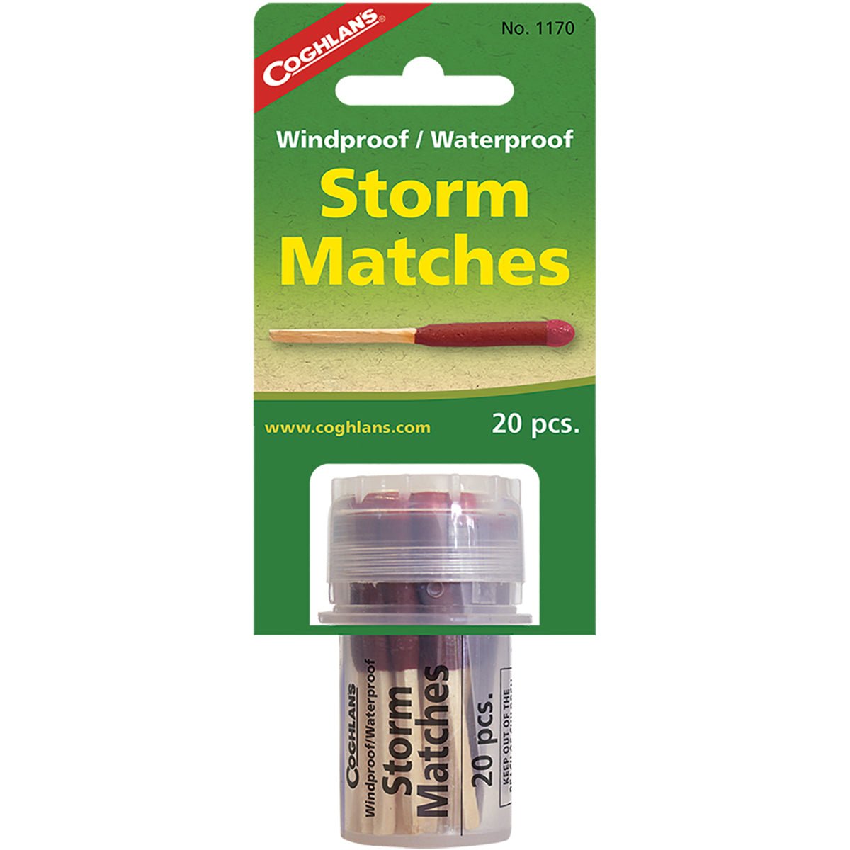 Coghlan's Windproof Waterproof Storm Matches (20 pcs) Emergency Dual Strikers