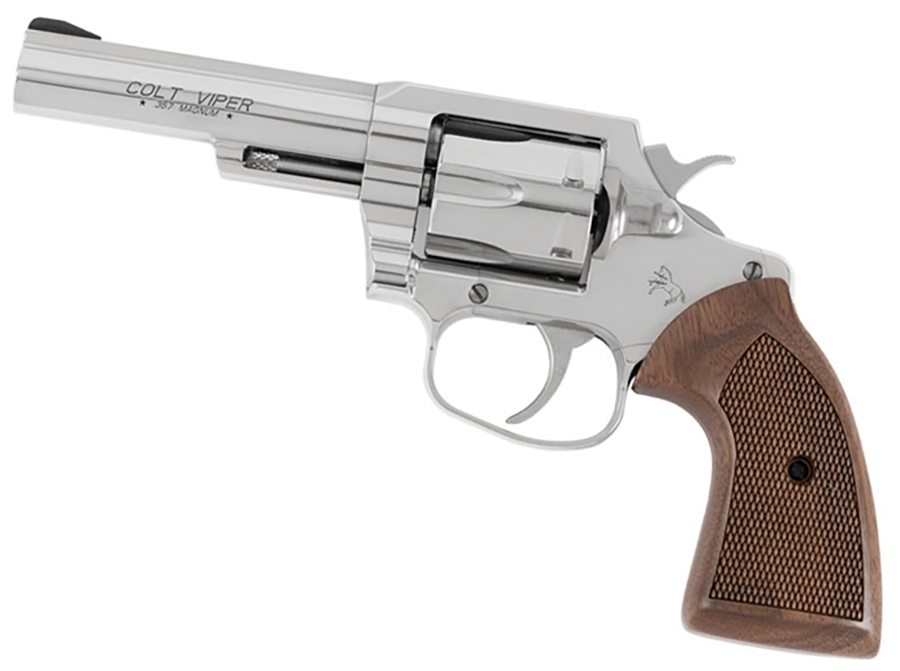 Colt Viper .357Mag Revolver 6Rd 4.25" Barrel Ramp Front/U-Notch Rear Sight Checkered Walnut Grips Stainless Steel DA/SA VIPERSP3WRR