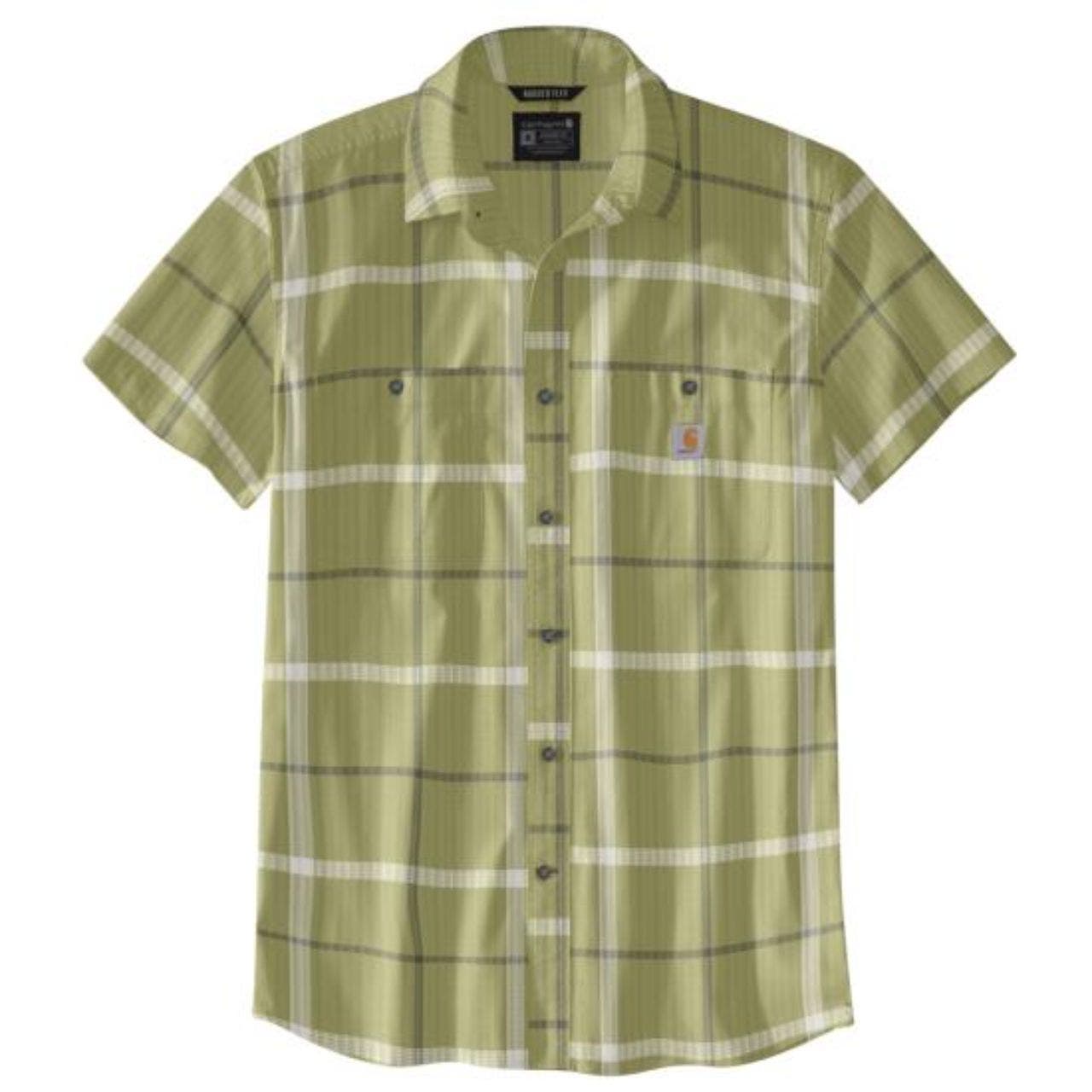 Carhartt Men's Rugged Flex Woven S/S Button Down Shirt - Green Olive